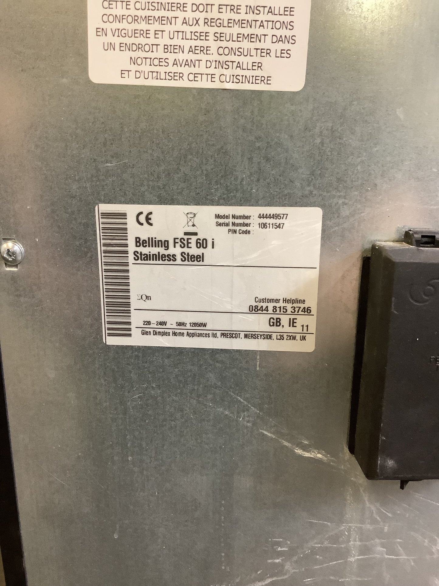 Belling Electric Cooker FSE60i L45764