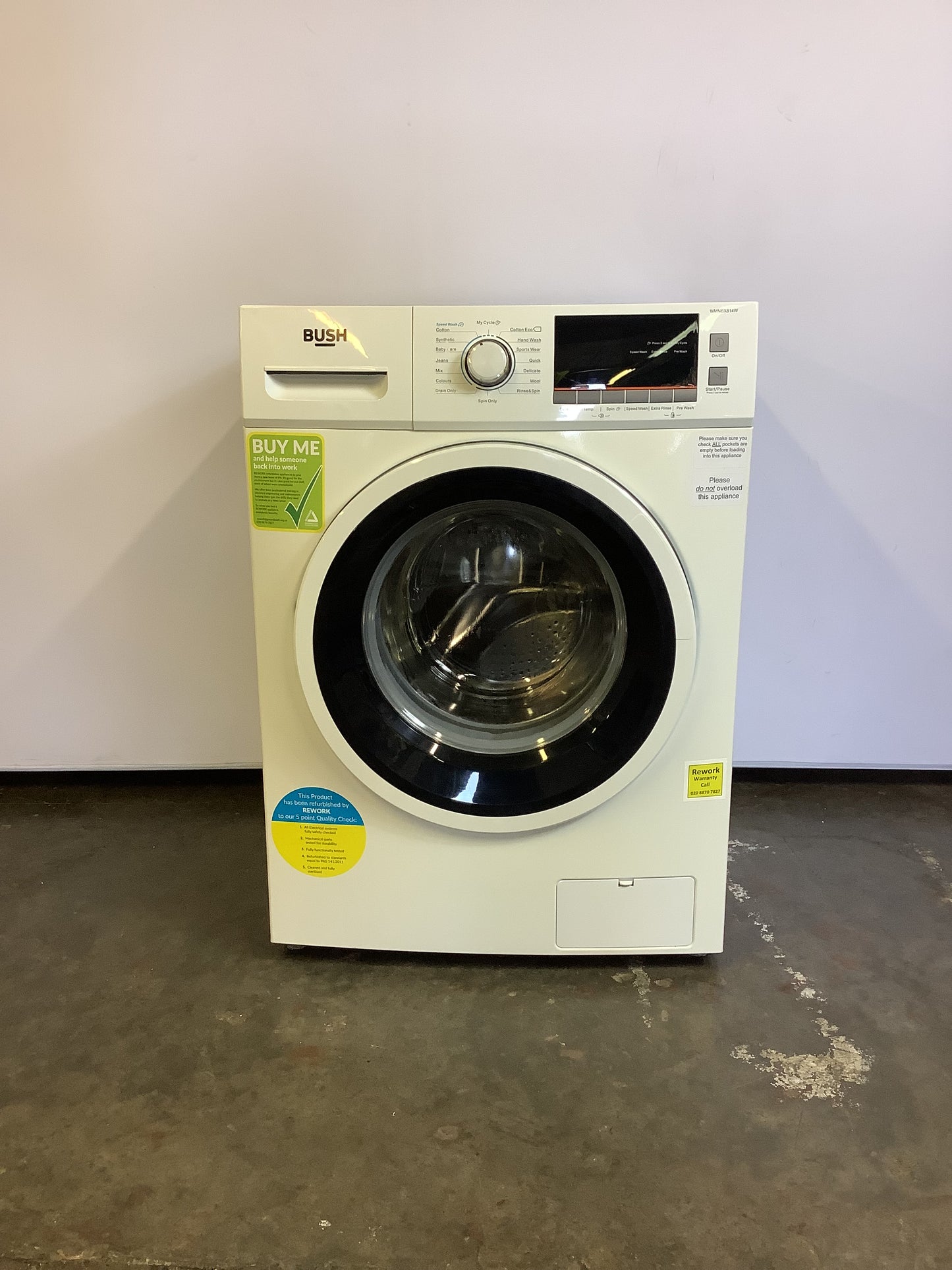 Bush 8kg Washing Machine 8kg WMNBX814W L49396