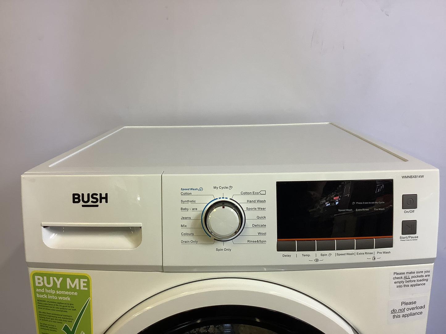 Bush 8kg Washing Machine 8kg WMNBX814W L49396