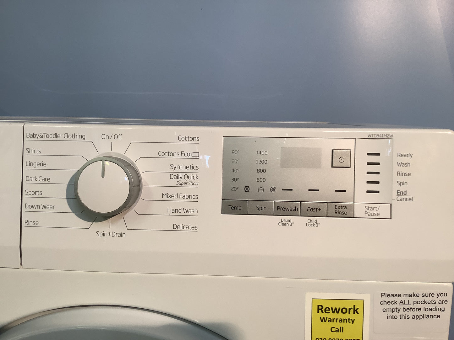 Beko 8kg Washing Machine WTG841M2W L47561
