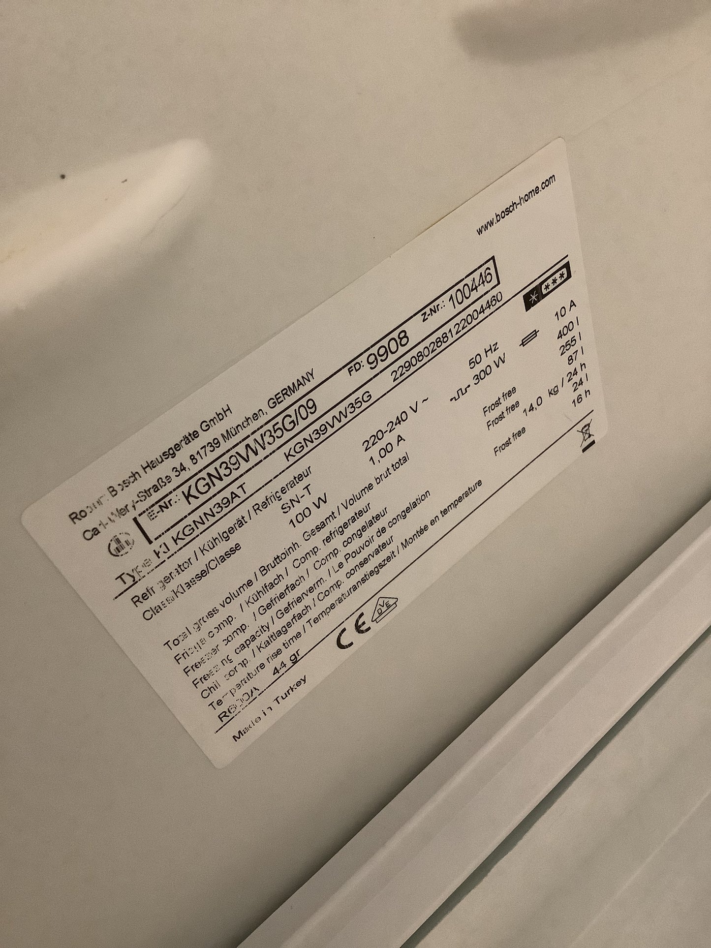 Bosch Fridge Freezer KGN39VW35G L47910
