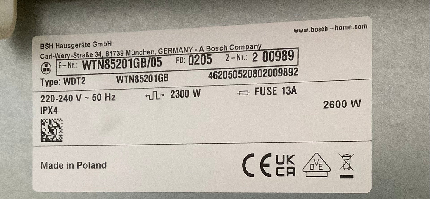 Bosch 7kg Tumble Dryer WTN85201GB L48764