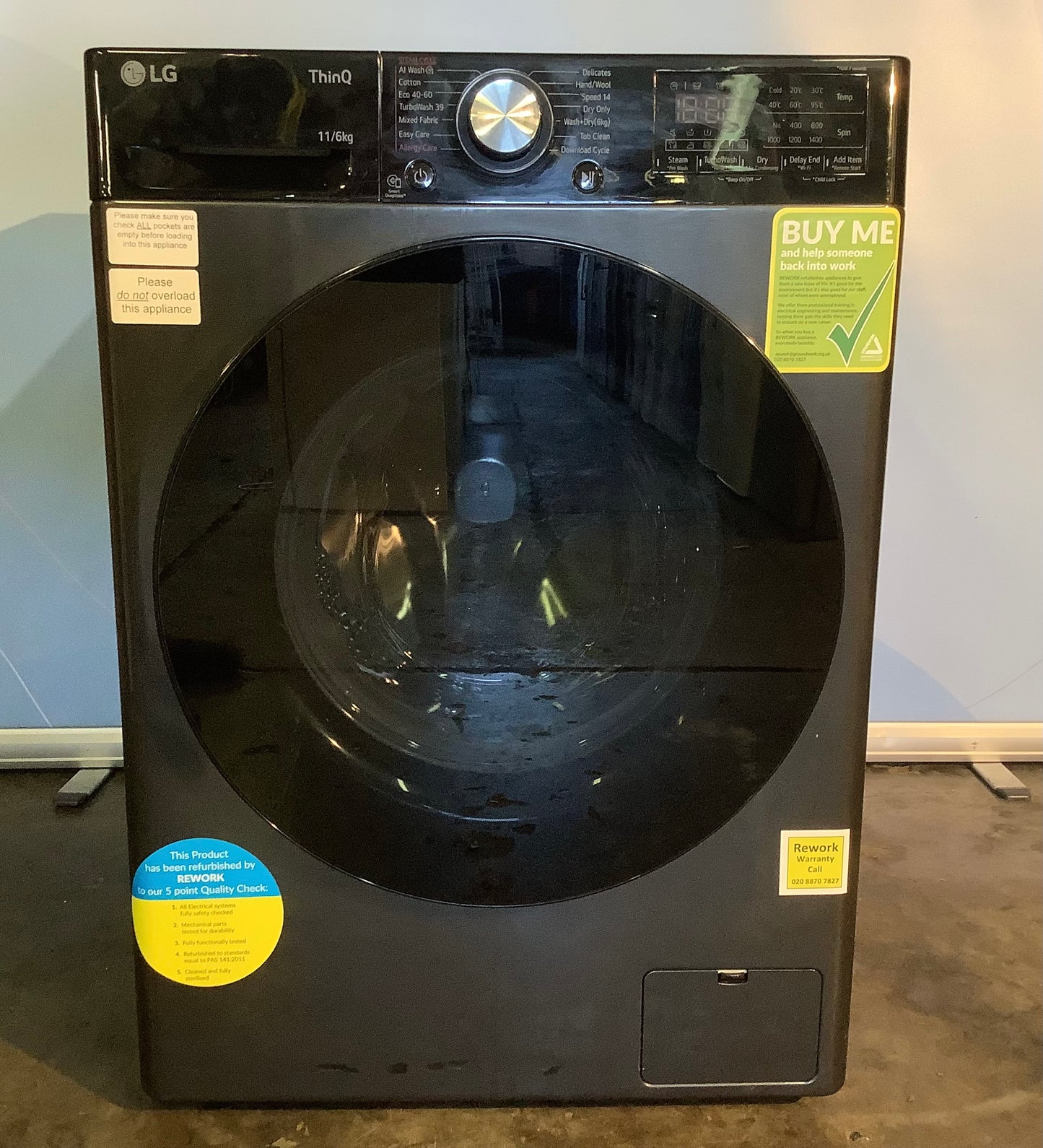 LG 11kg/6kg Washer Dryer FWY916BBTN1 { WiFi Enabled } L48748