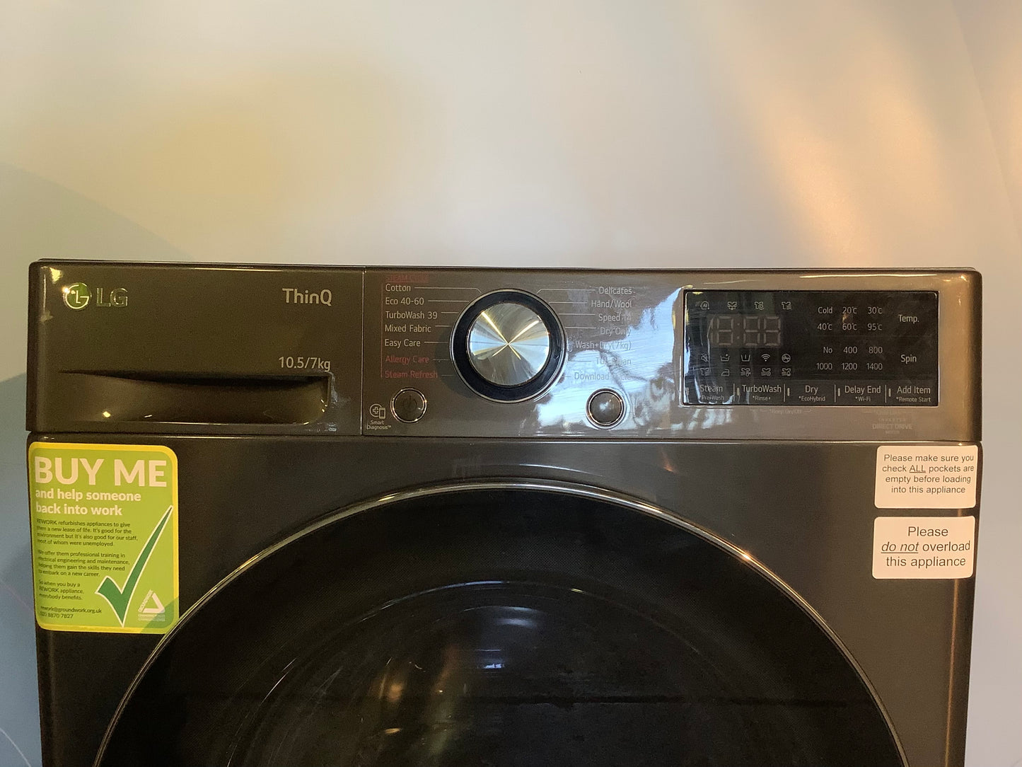 LG 10.5kg/7kg Washer Dryer FWV917BTSE ( WiFi Enabled ) L48724