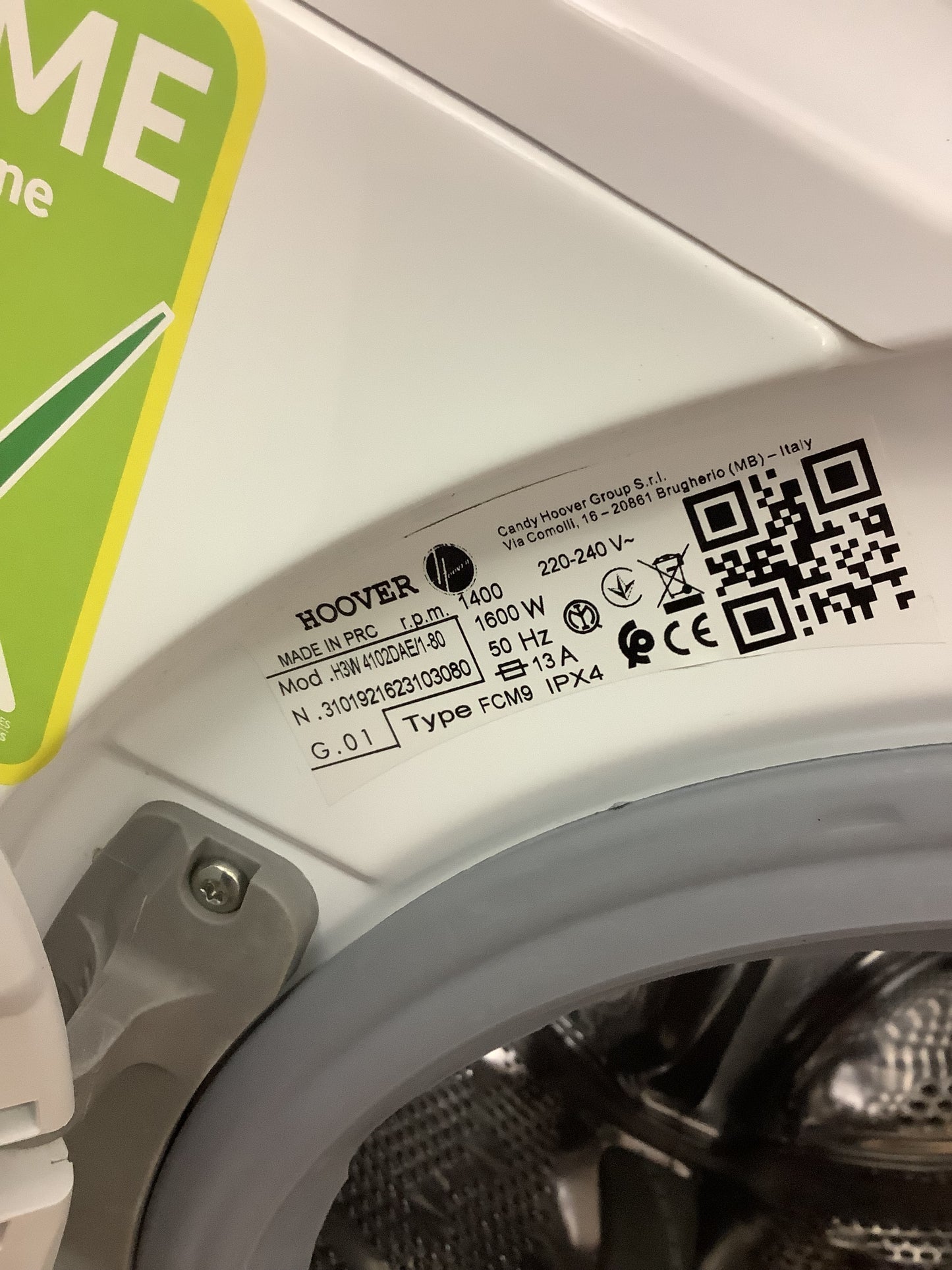 Hoover 10kg Washing Machine H3W4102DAE/1-80 L49137