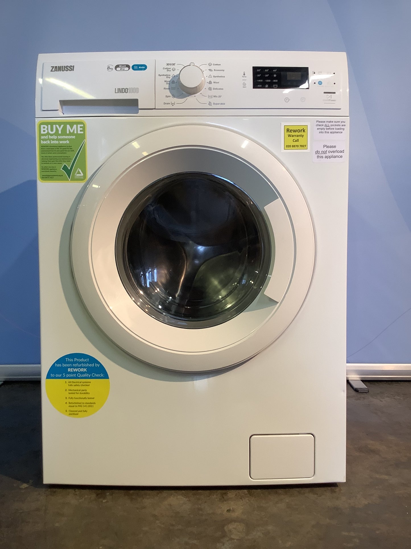 Zanussi 8kg/4kg Washer Dryer ZWD81463W L48384