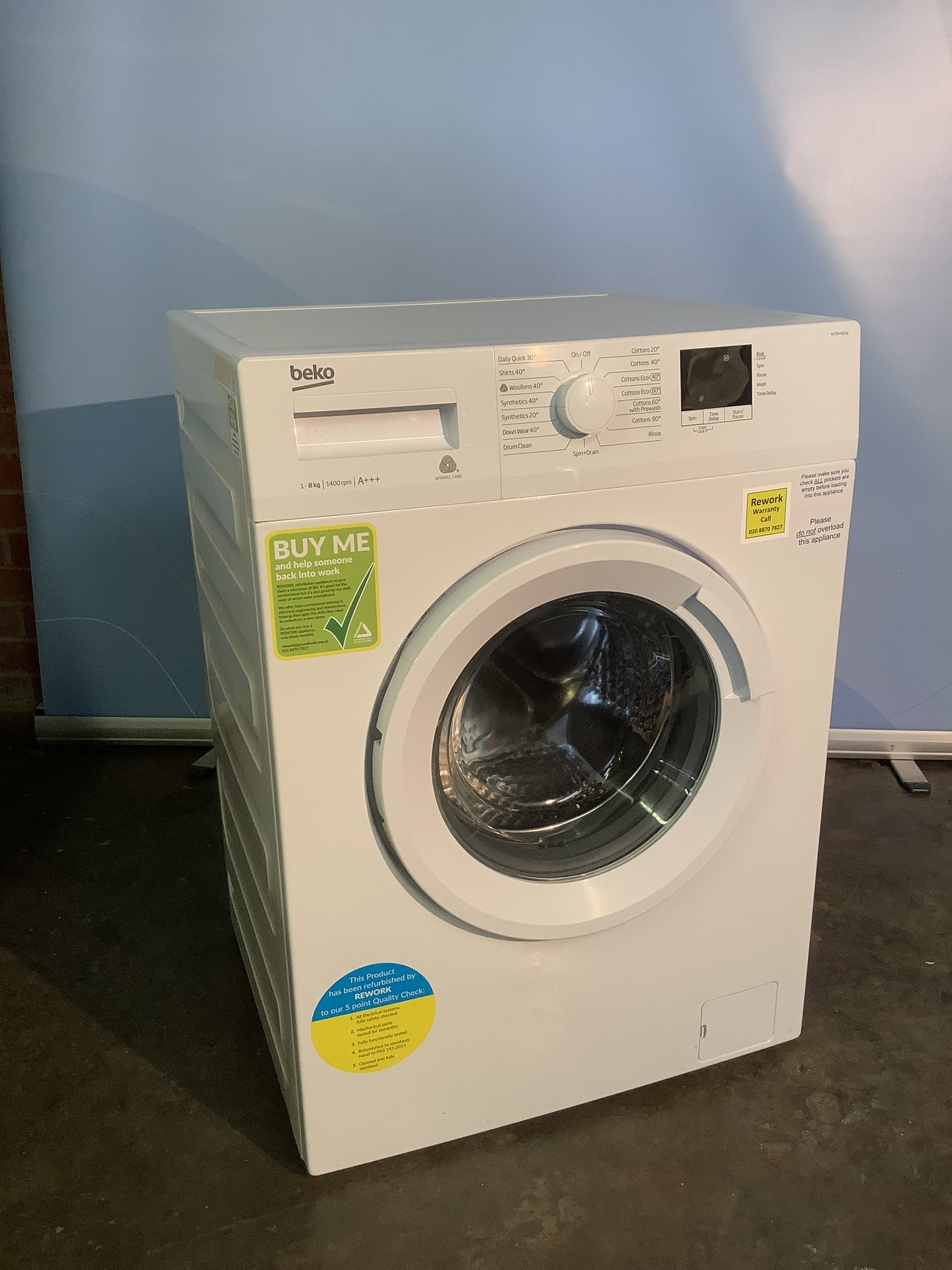 Beko 8kg Washing Machine WTB840E1W L48839