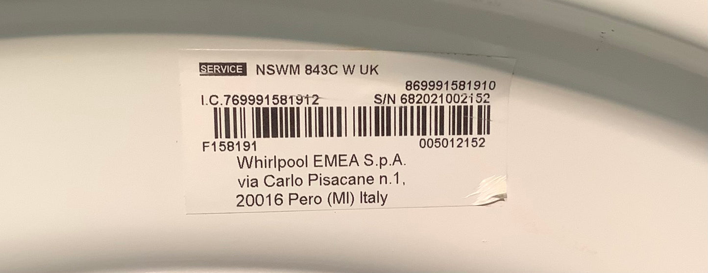 Hotpoint 8kg Washing Machine NSWM843CWUK L48879