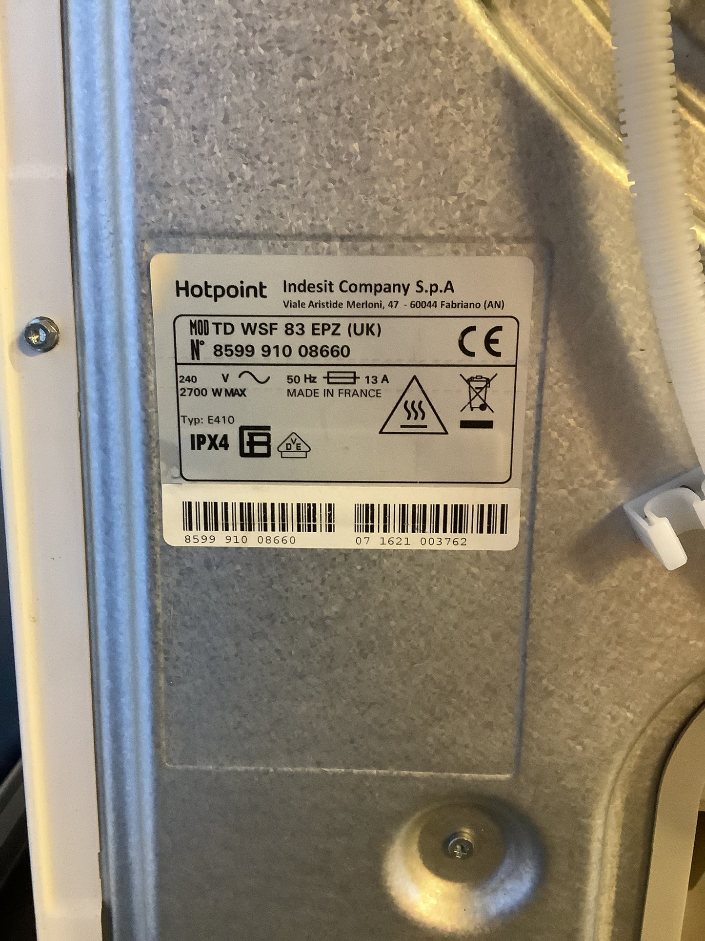 Hotpoint 8kg Tumble Dryer TDWSF83EPZUK L48476