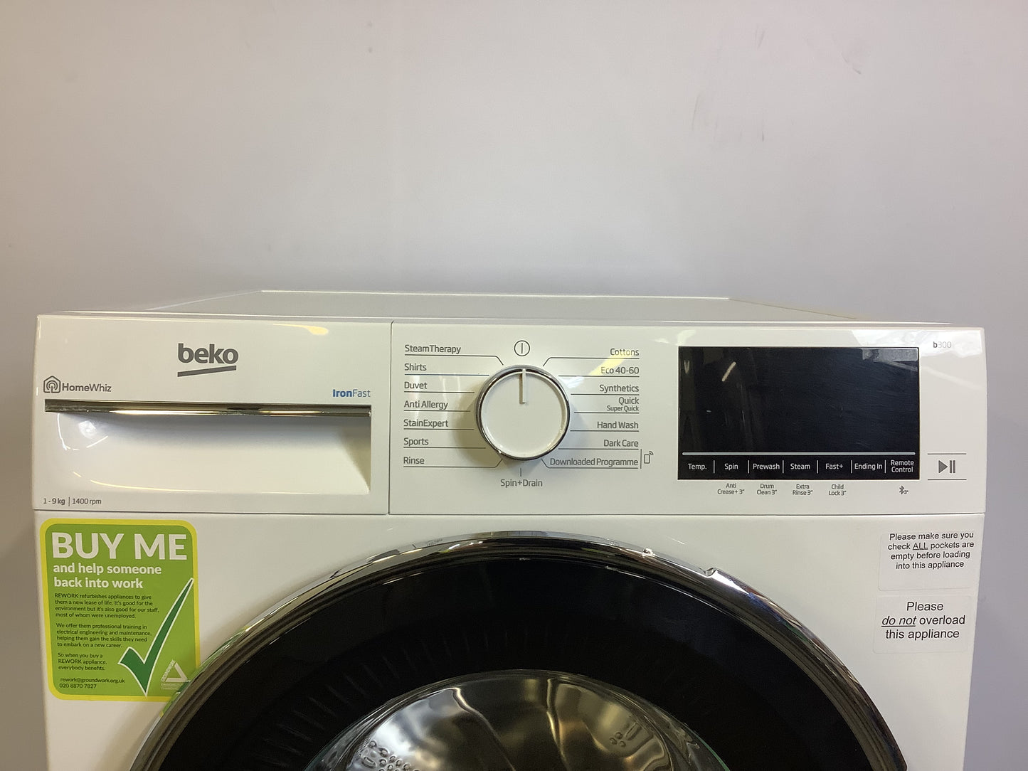Beko Washing Machine 9kg B3W59421W L49269