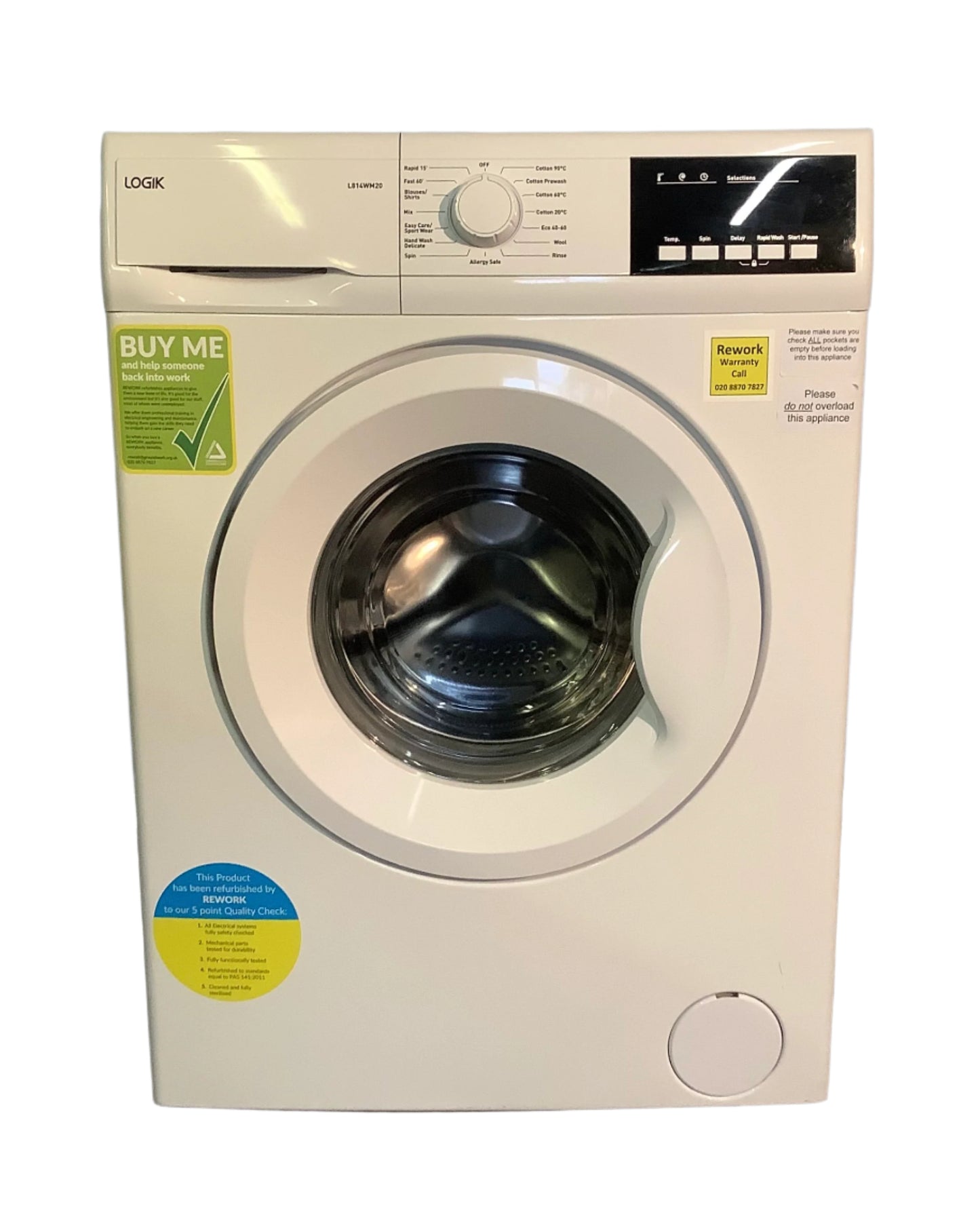 Logik 8kg Washing Machine L814WM20 L48981