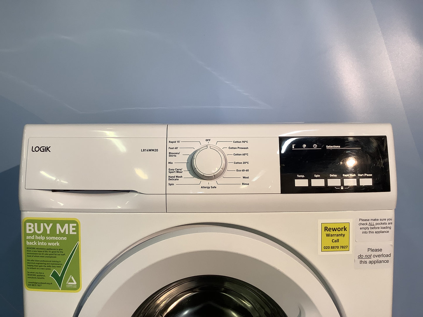 Logik 8kg Washing Machine L814WM20 L48981