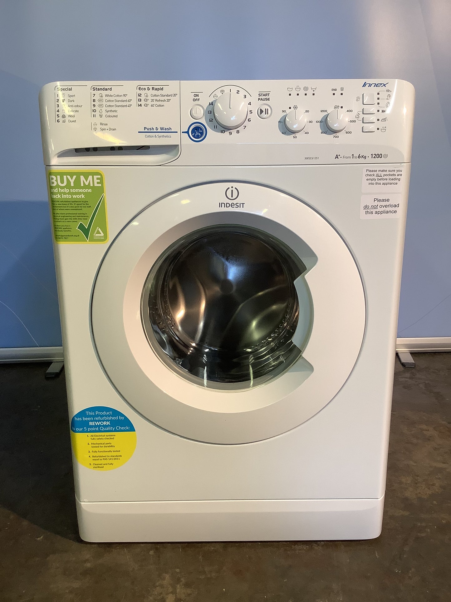 Indesit 6kg Washing Machine XWSC61251 L48588