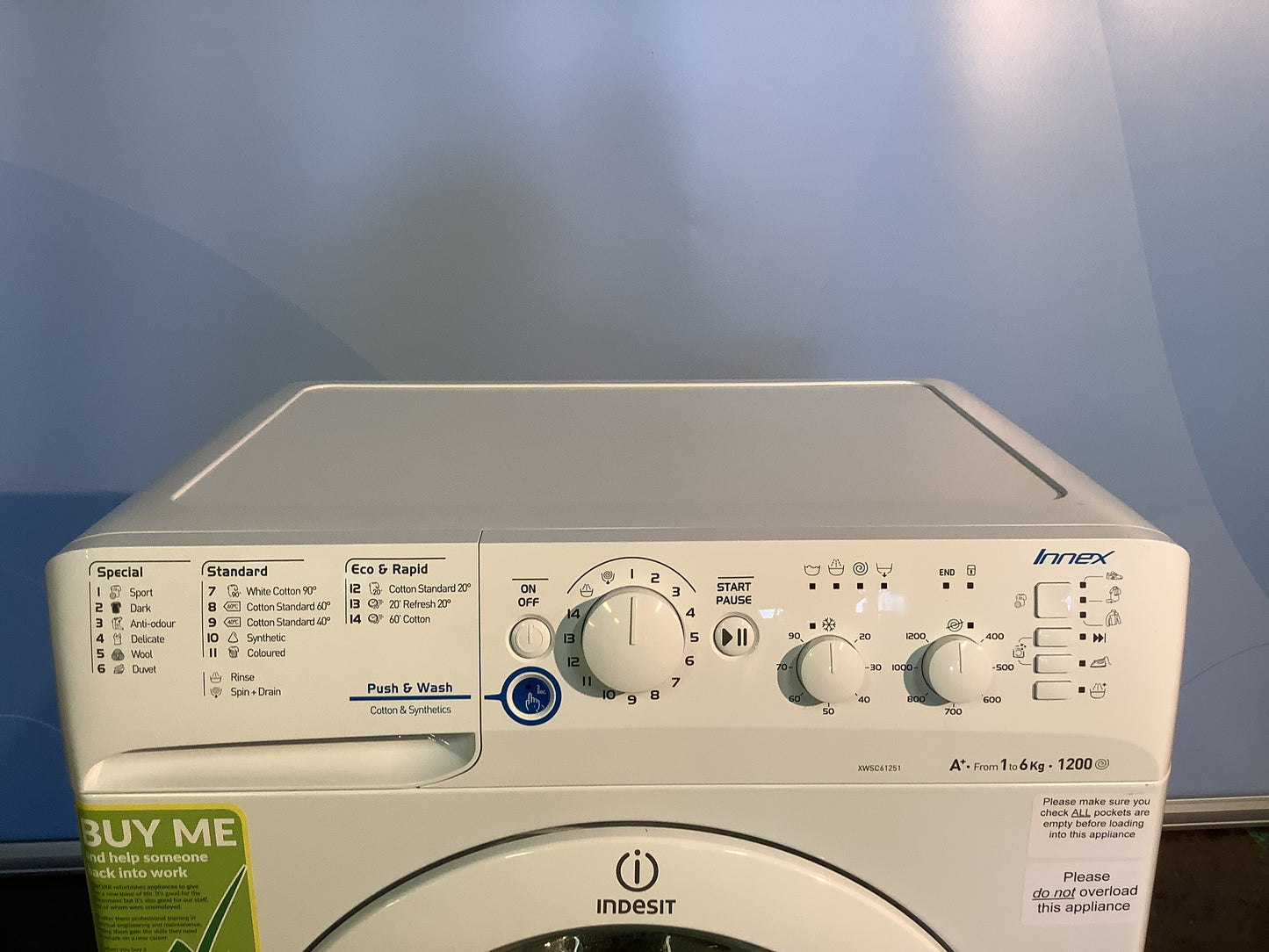 Indesit 6kg Washing Machine XWSC61251 L48588