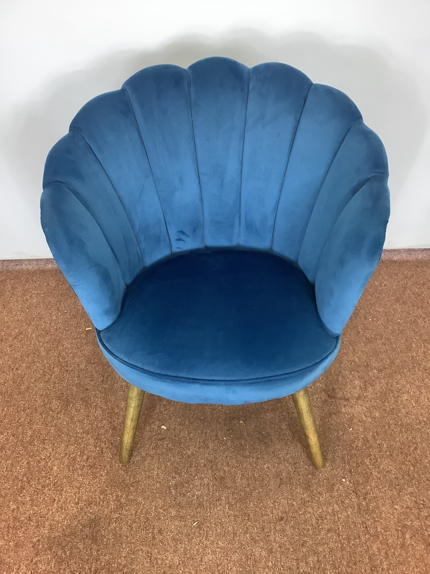 KIRKTON HOUSE Navy Blue Scalloped Chair F27498
