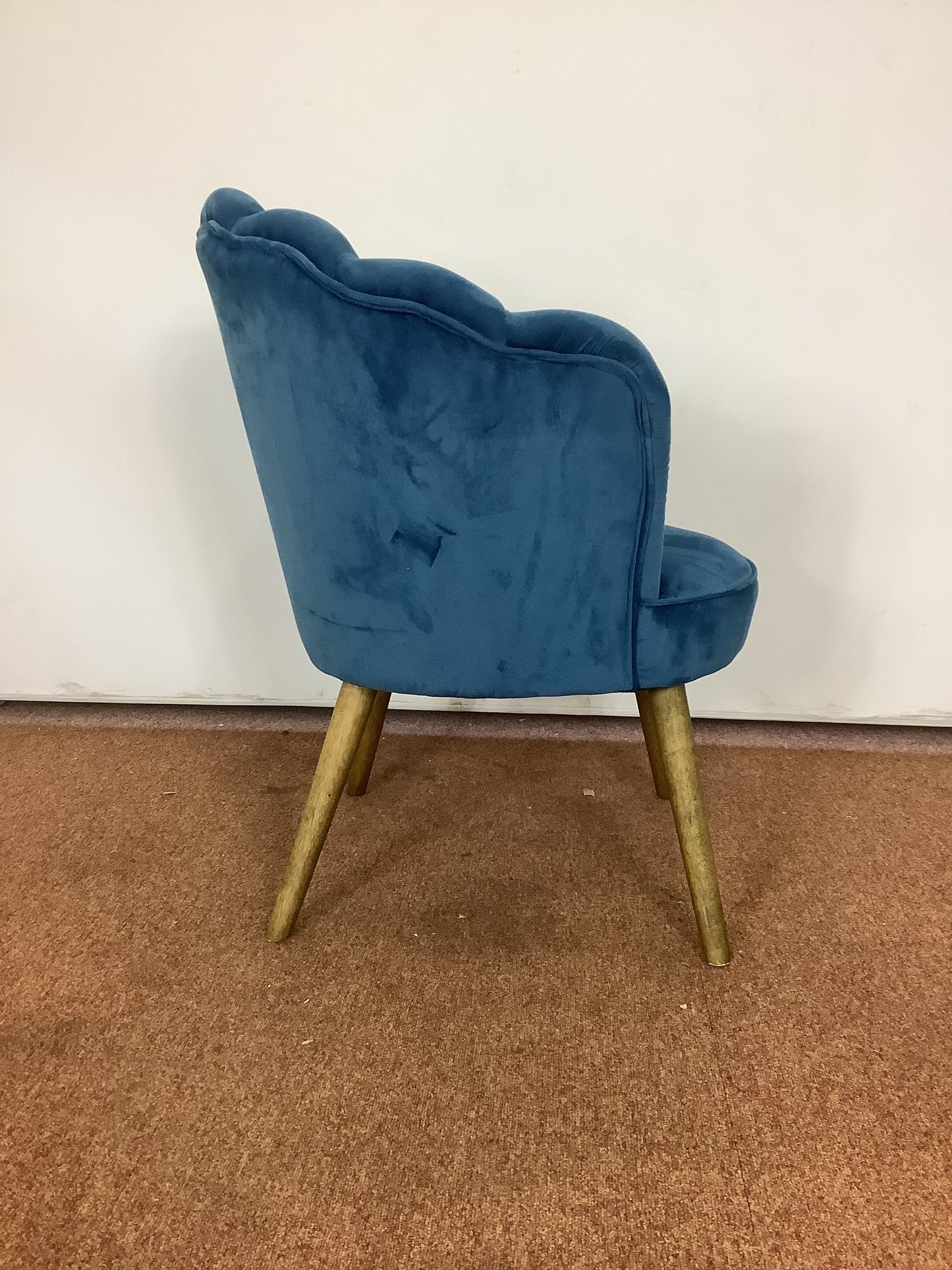 KIRKTON HOUSE Navy Blue Scalloped Chair F27498