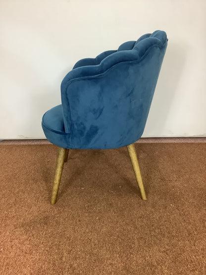 KIRKTON HOUSE Navy Blue Scalloped Chair F27498