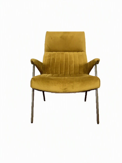 ARTSOME Coach House Collection Mustard Velvet High Backed Chair F27499