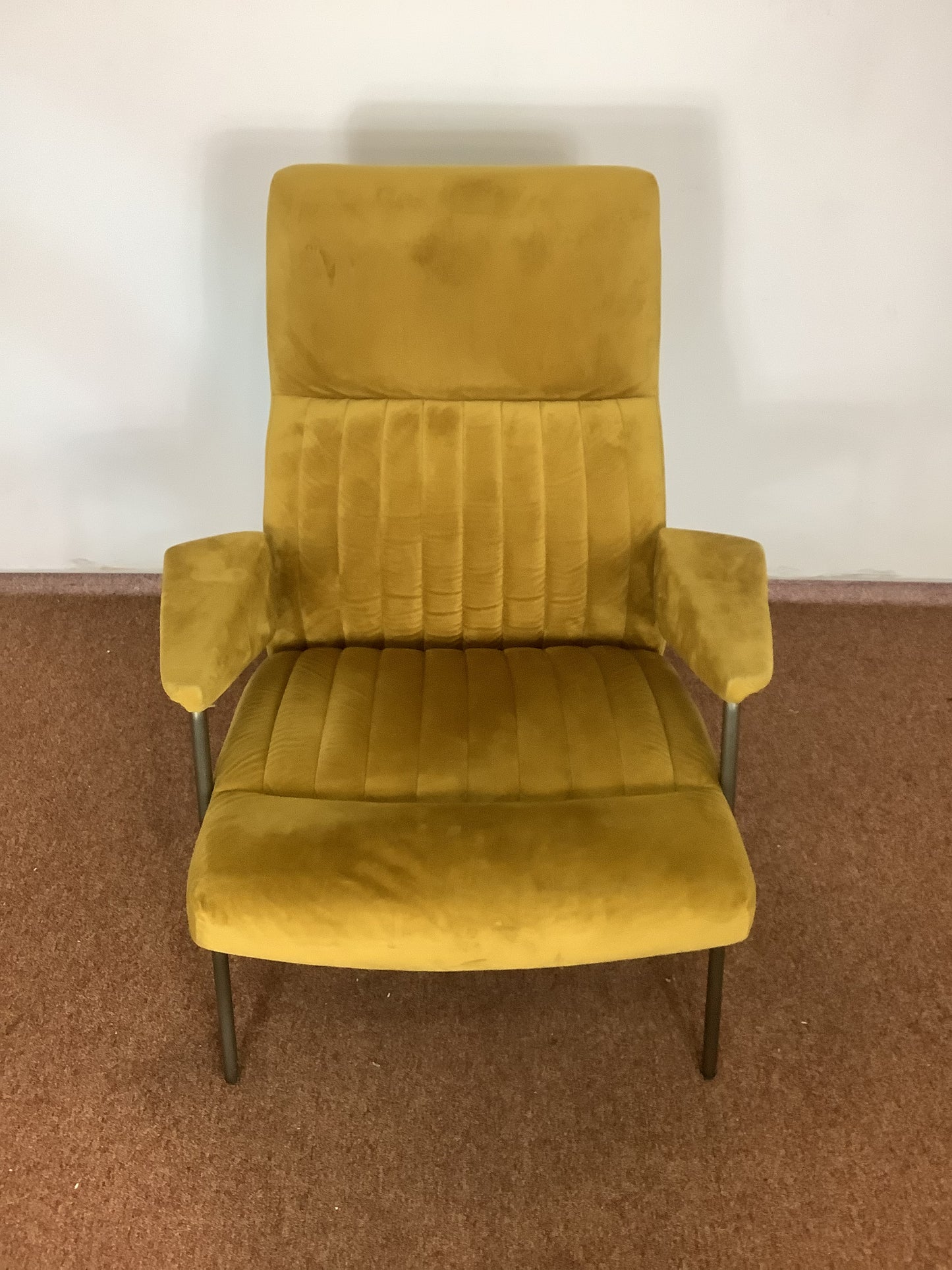ARTSOME Coach House Collection Mustard Velvet High Backed Chair F27499