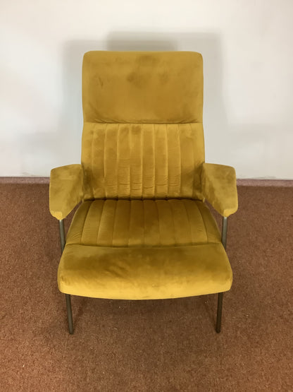 ARTSOME Coach House Collection Mustard Velvet High Backed Chair F27499