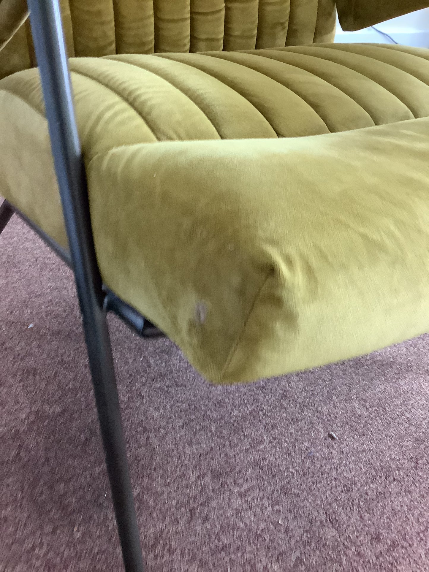 ARTSOME Coach House Collection Mustard Velvet High Backed Chair F27499