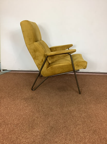 ARTSOME Coach House Collection Mustard Velvet High Backed Chair F27499