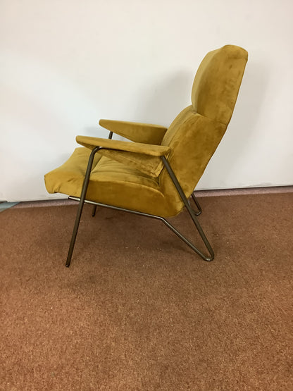 ARTSOME Coach House Collection Mustard Velvet High Backed Chair F27499