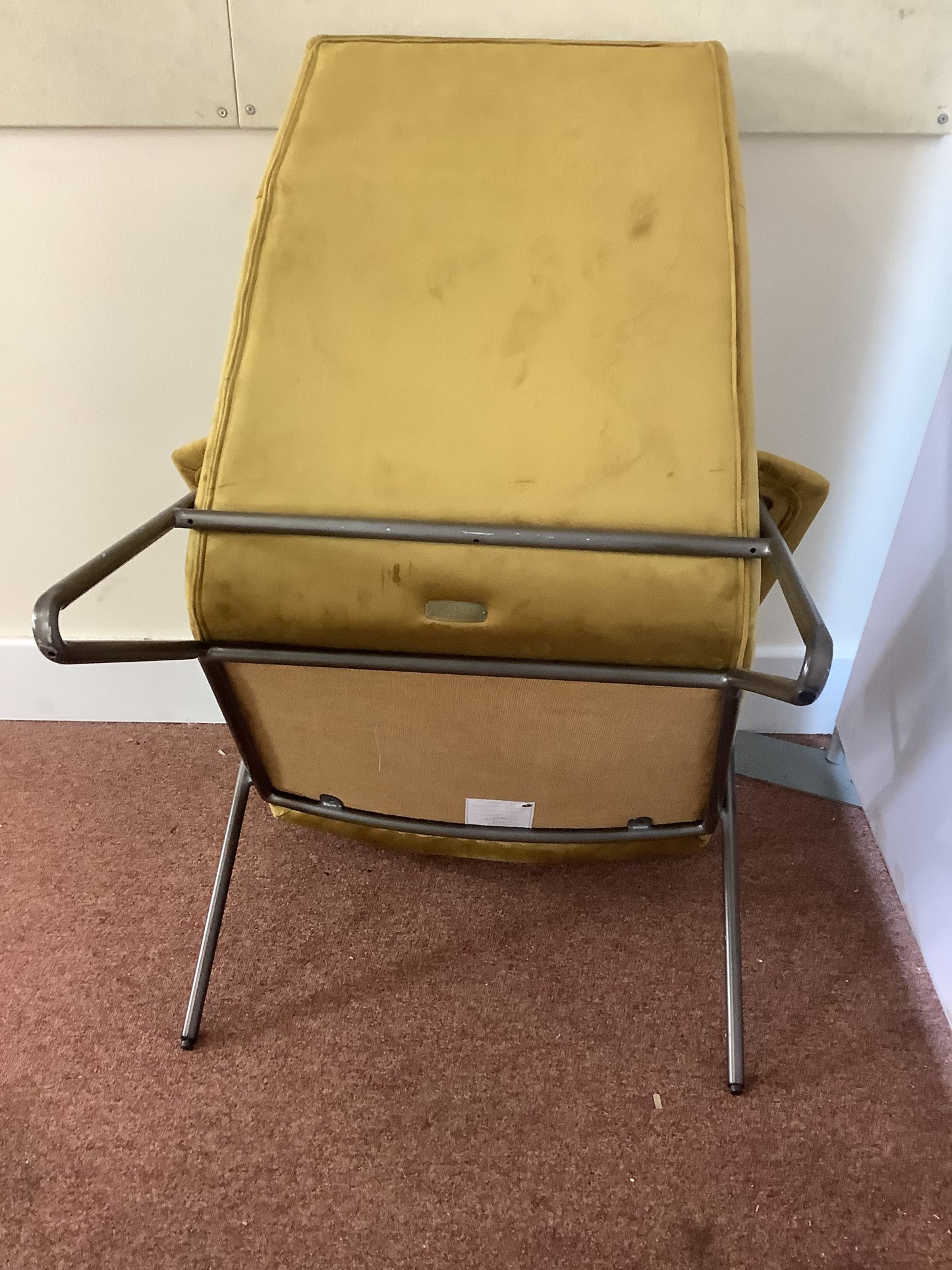 ARTSOME Coach House Collection Mustard Velvet High Backed Chair F27499