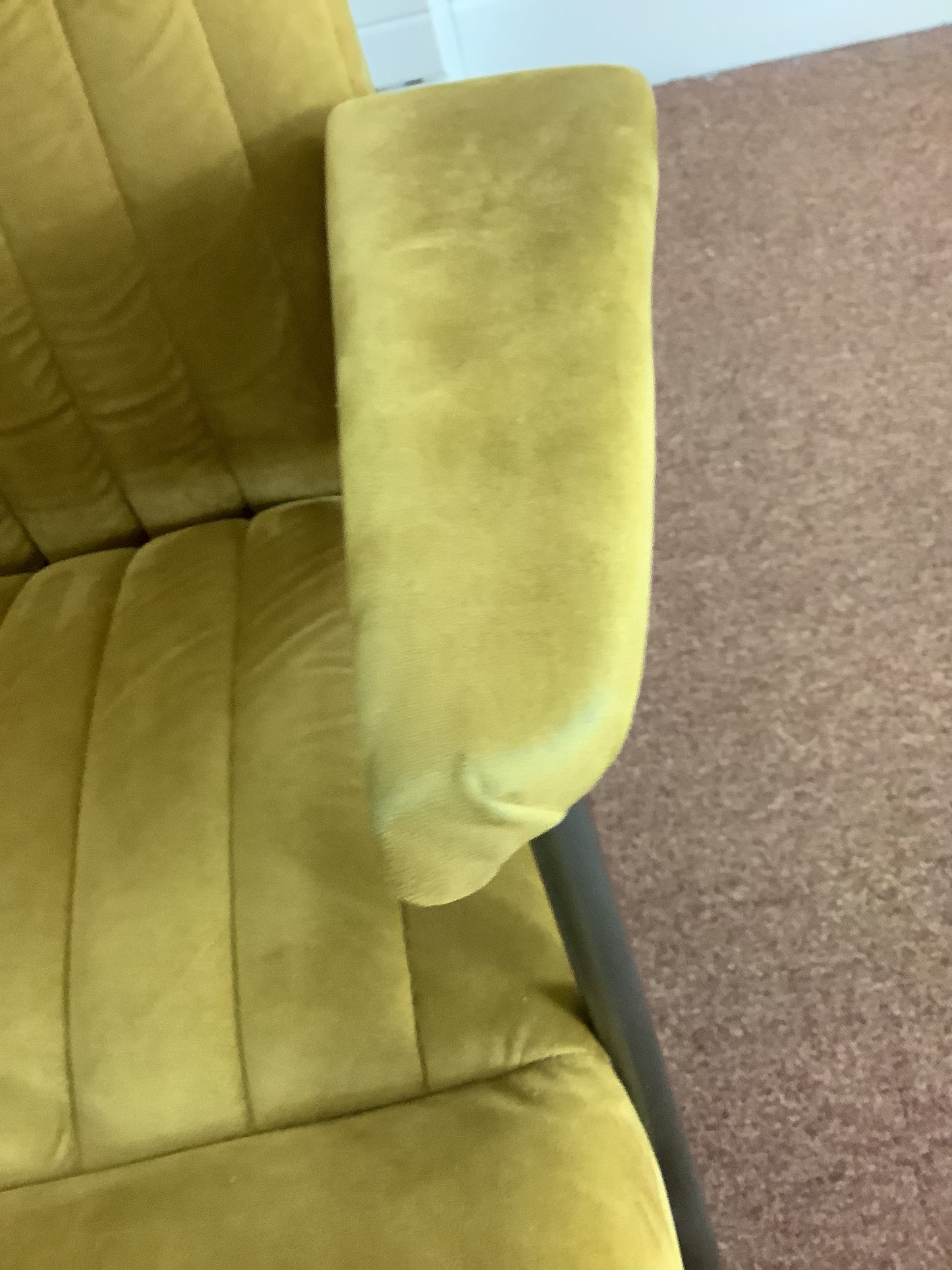 ARTSOME Coach House Collection Mustard Velvet High Backed Chair F27499