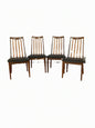 G Plan x 4 Teak / Black Faux Leather Dining Chairs F27500