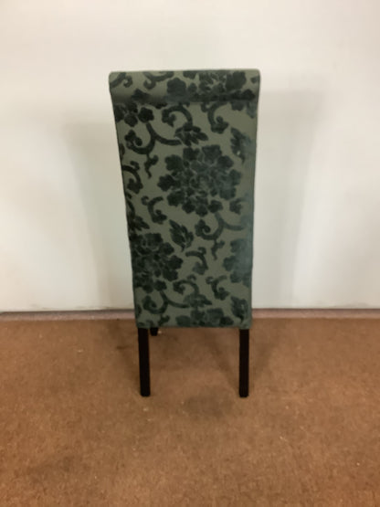 4 x Green Floral Dining Chairs F27502