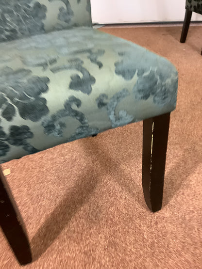 4 x Green Floral Dining Chairs F27502