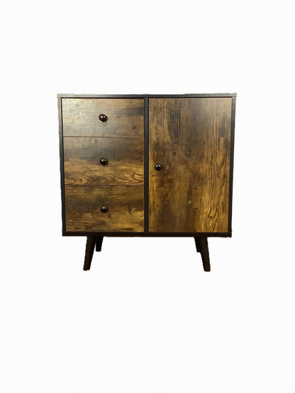 Single Door / 3 Drawer Rustic Storage Cabinet F27504