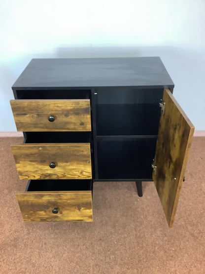 Single Door / 3 Drawer Rustic Storage Cabinet F27504