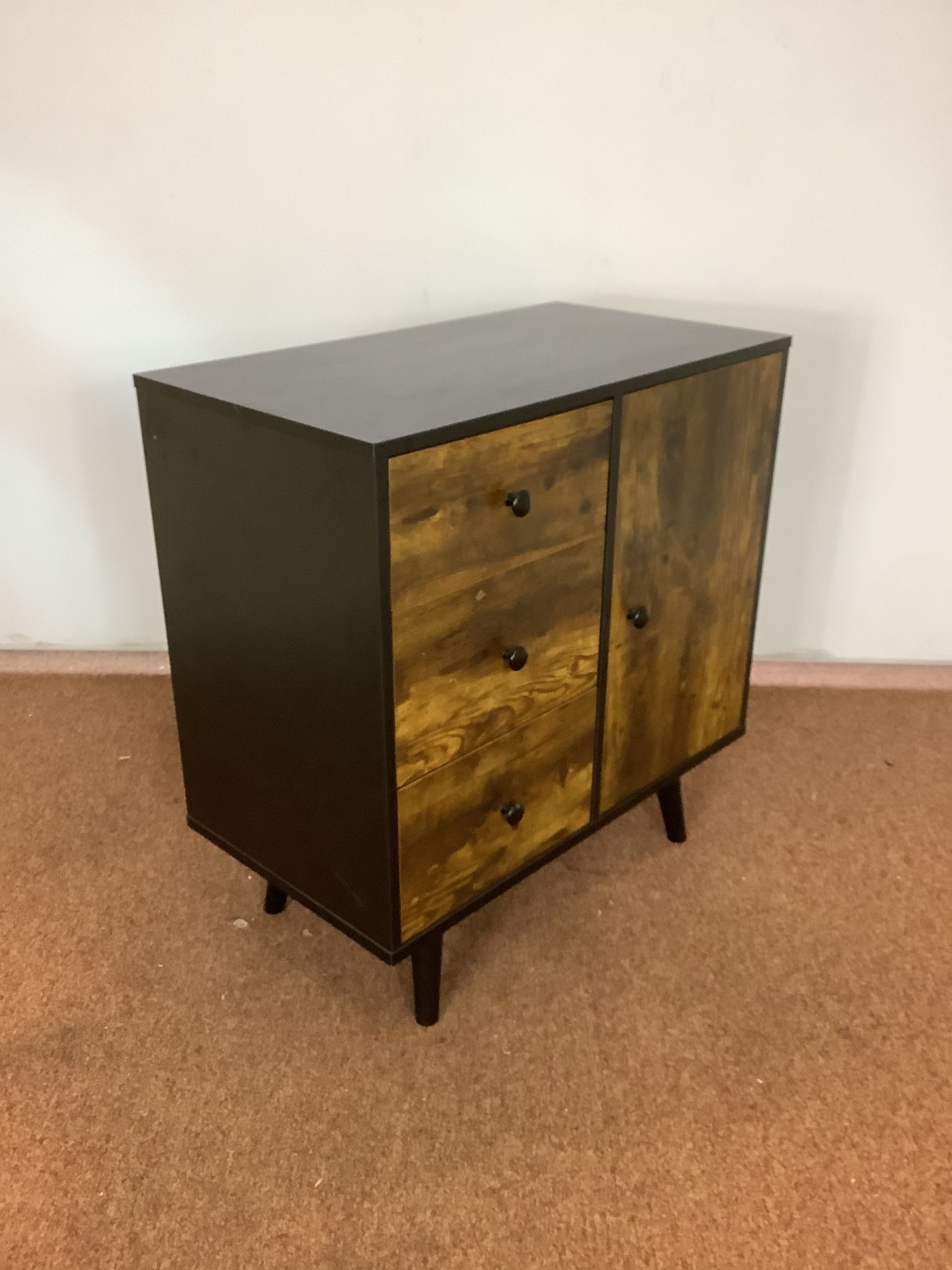 Single Door / 3 Drawer Rustic Storage Cabinet F27504