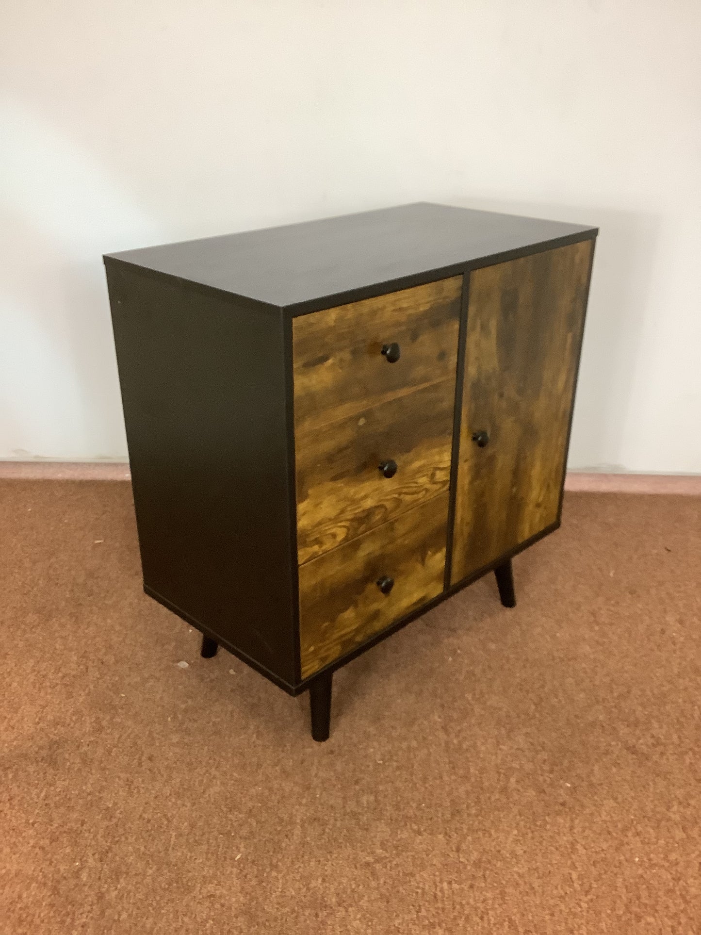 Single Door / 3 Drawer Rustic Storage Cabinet F27504