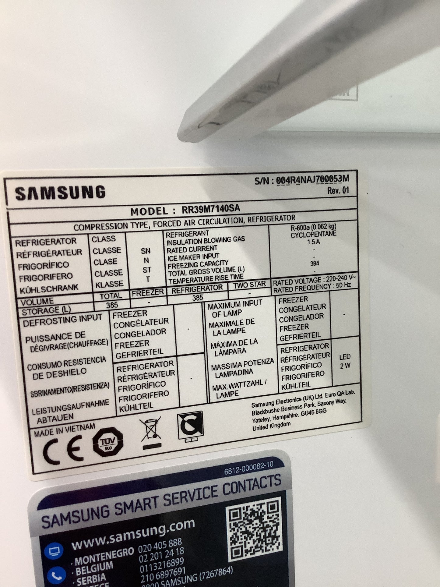 Samsung Freestanding Fridge RR39M7140SA L51152