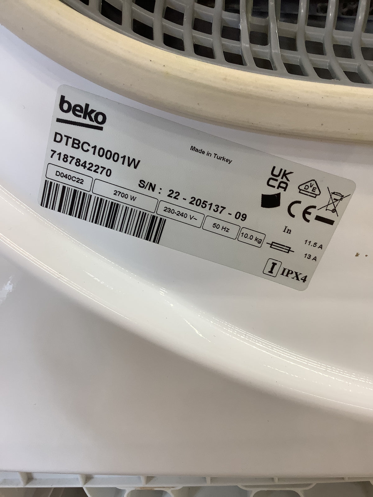Beko 10kg Condenser Tumble Dryer  DTBC100BIW L52667