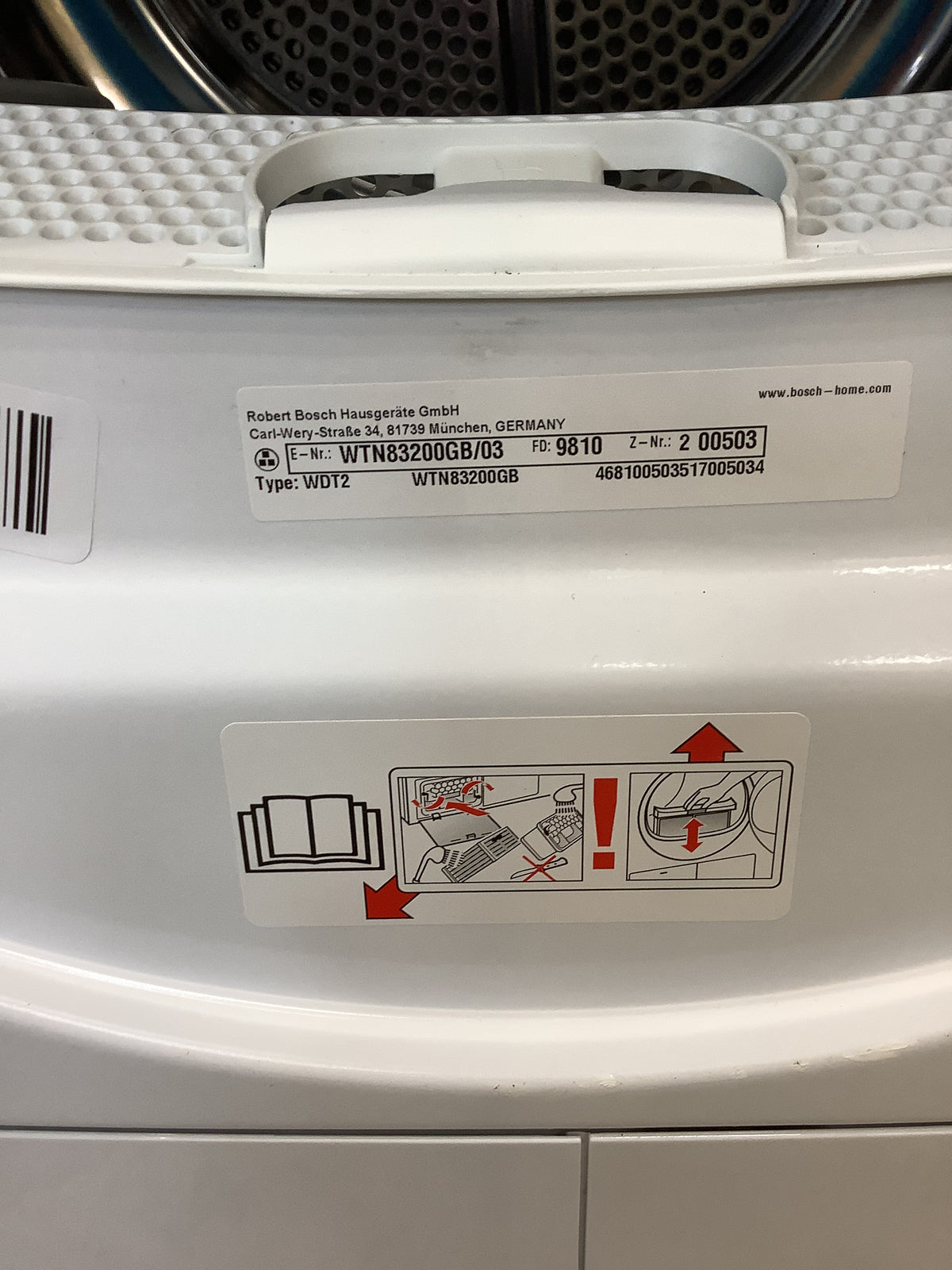 Bosch 8kg Condenser Tumble Dryer WTN83200GB/03 L52922