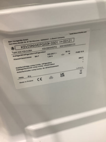 Bosch Freestanding Fridge KSV29NWEPG L53092
