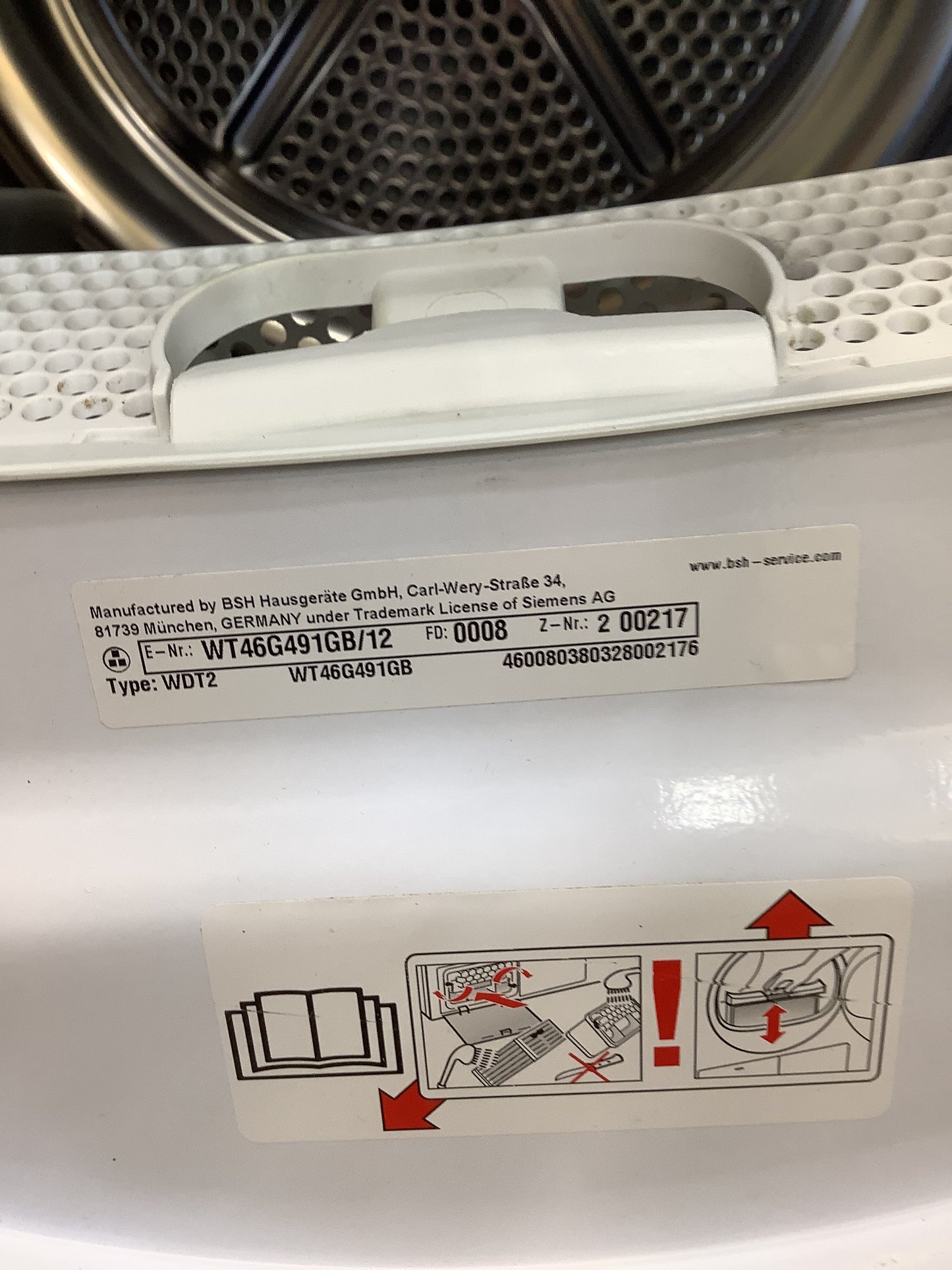 Siemens 9kg Condenser Tumble Dryer WT46G491GB/12 L53133