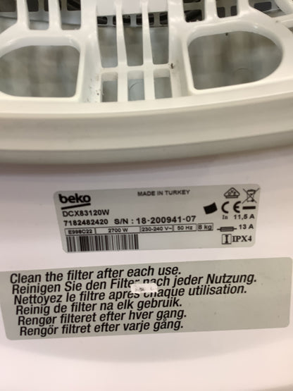 Beko 8kg Condenser Tumble Dryer DIX83120W L53424