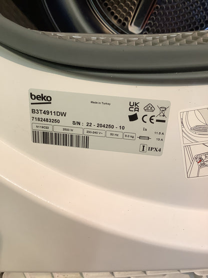 Beko 9kg Tumble Dryer B3T4911DW L48143