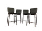 4 x Black Faux Leather Kitchen/Bar Stools F26694