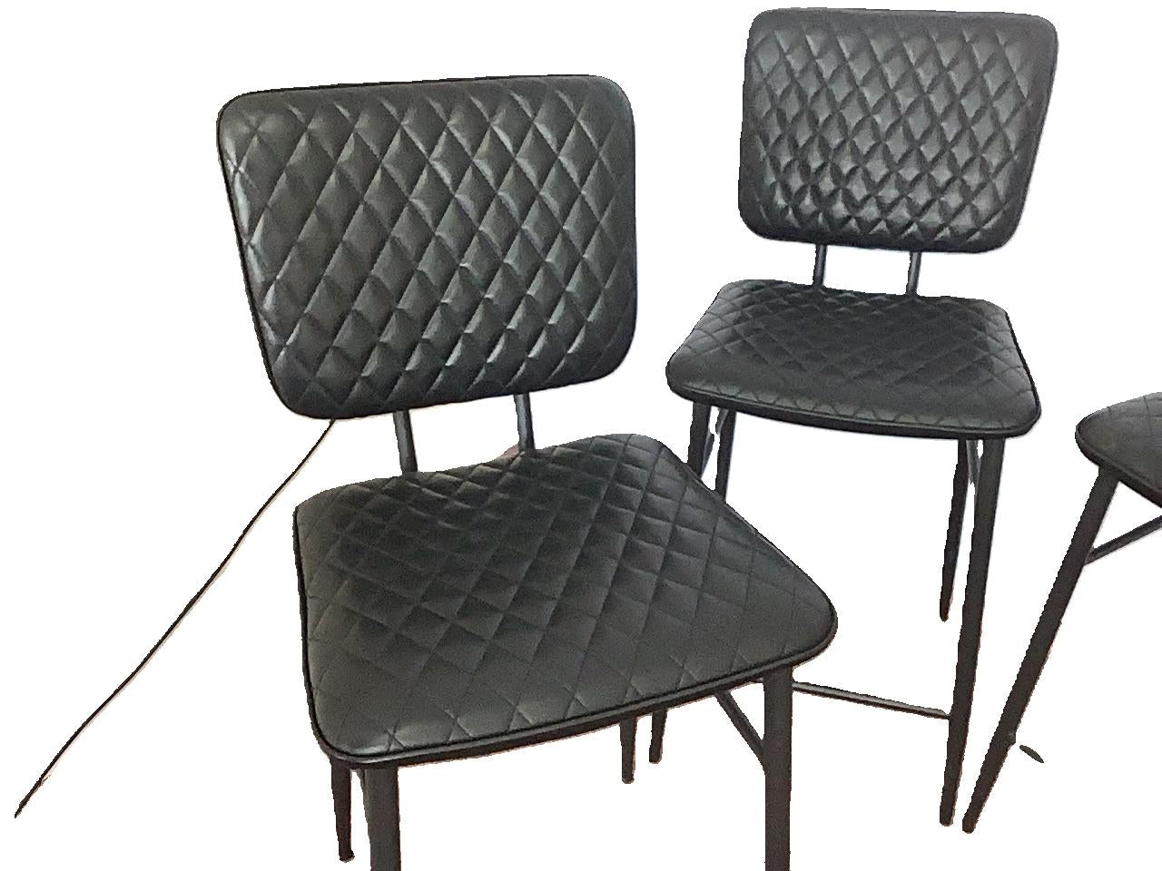 4 x Black Faux Leather Kitchen/Bar Stools F26694