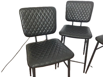 4 x Black Faux Leather Kitchen/Bar Stools F26694