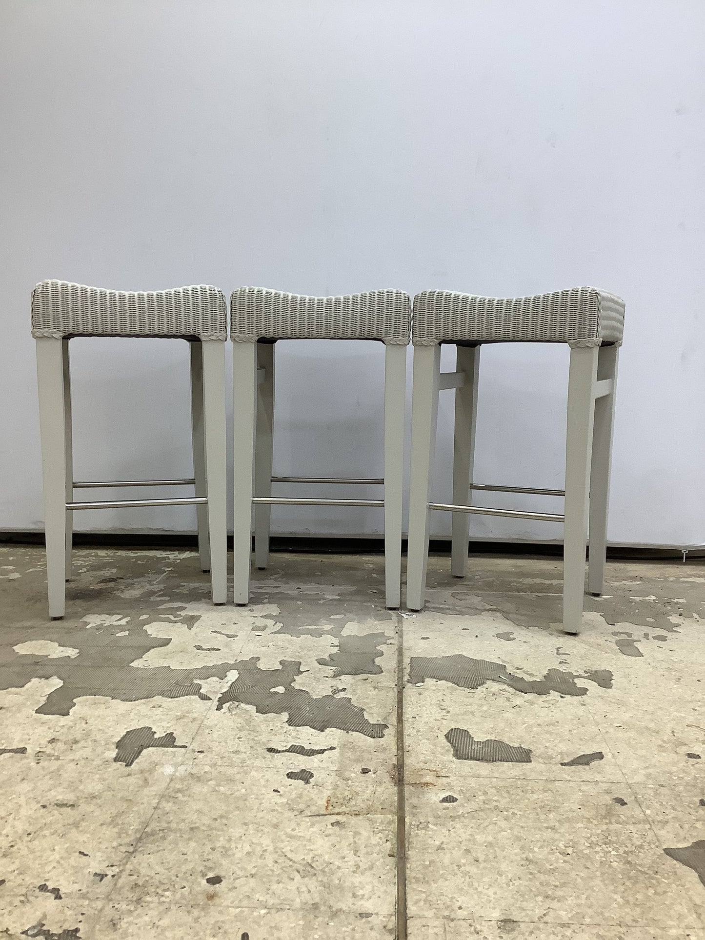 NEPTUNE Montague Lloyd Loom Bar Stool x 3. F27652