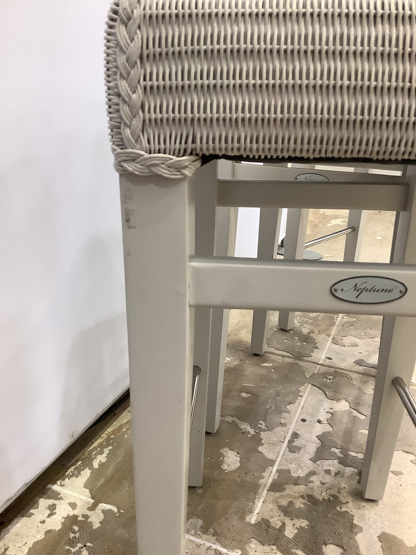 NEPTUNE Montague Lloyd Loom Bar Stool x 3. F27652