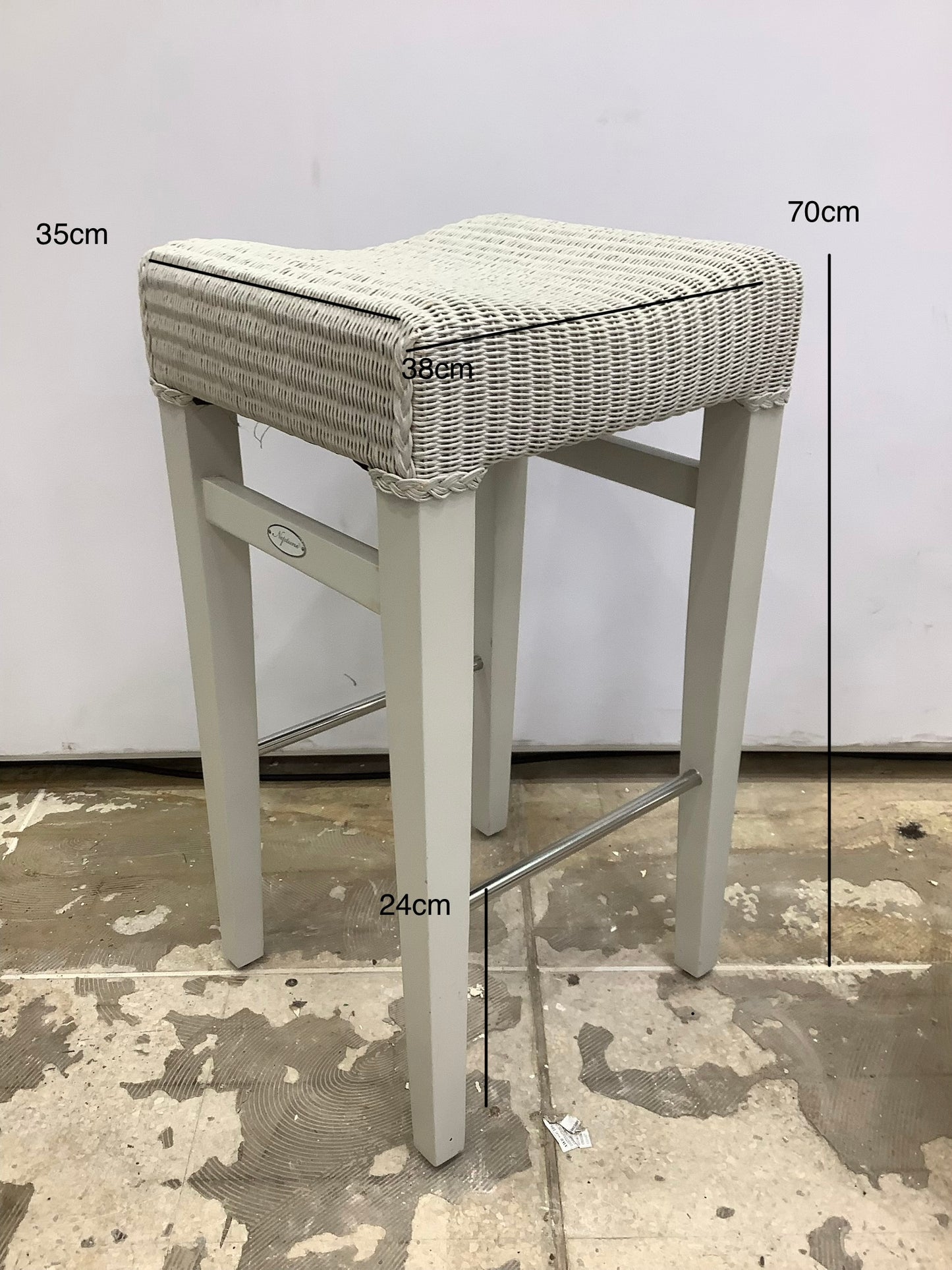 NEPTUNE Montague Lloyd Loom Bar Stool x 3. F27652