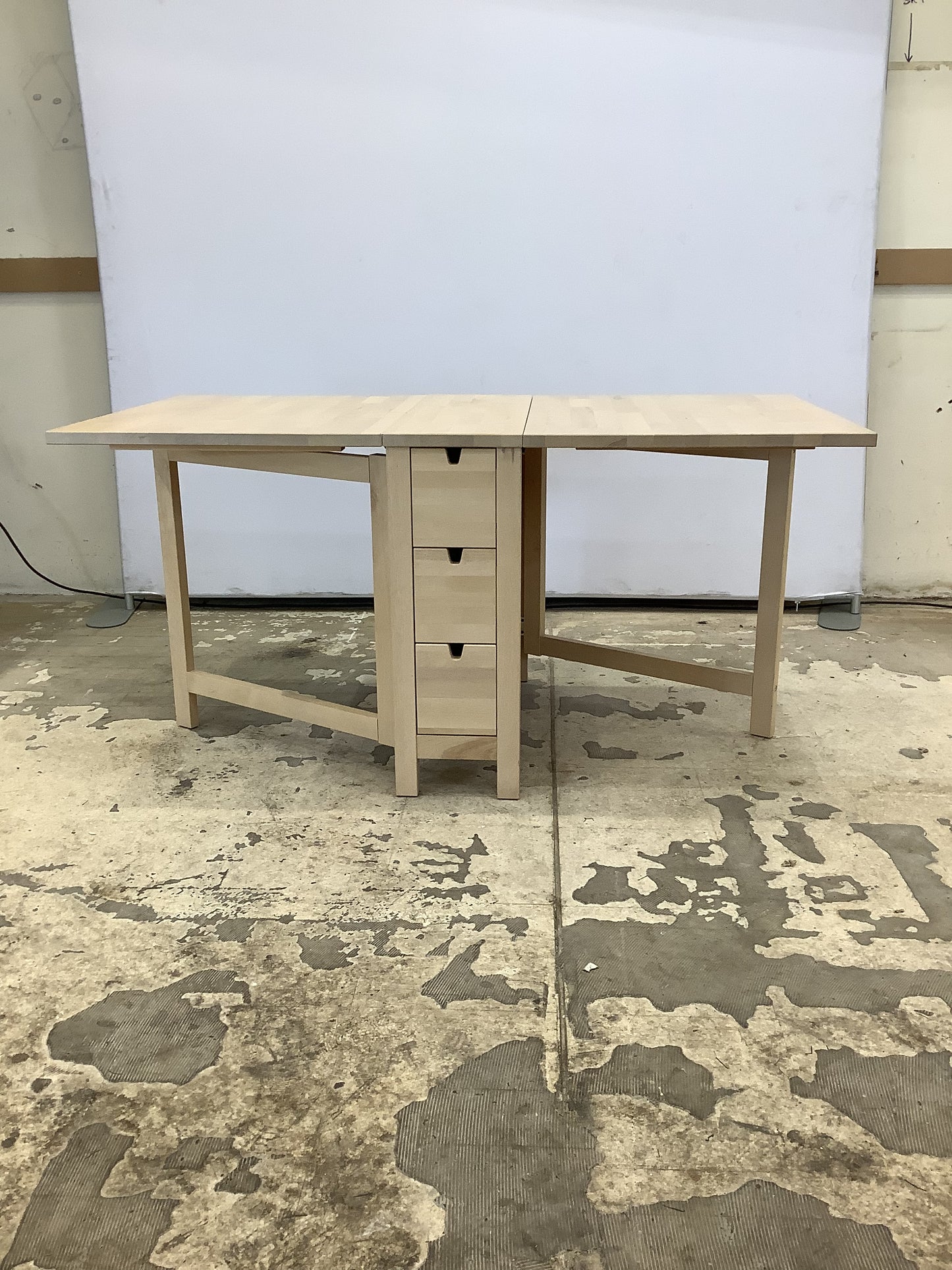 IKEA Norden Birch Gateleg Dining Table with 6 Drawers F27657